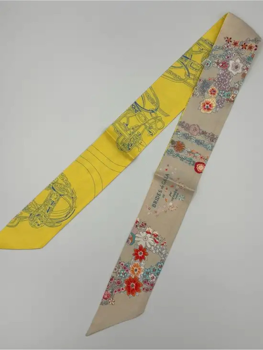 Hermes Twilly Brides de Gala 100% Silk Bag Tie Scarf